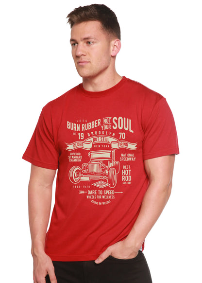 Burn Rubber Men's Bamboo Viscose/Organic Cotton Short Sleeve Graphic T-Shirt Spun Bamboo