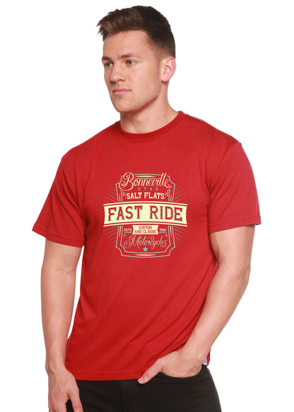 Fast Ride Men's Bamboo Viscose/Organic Cotton Short Sleeve Graphic T-Shirt Spun Bamboo