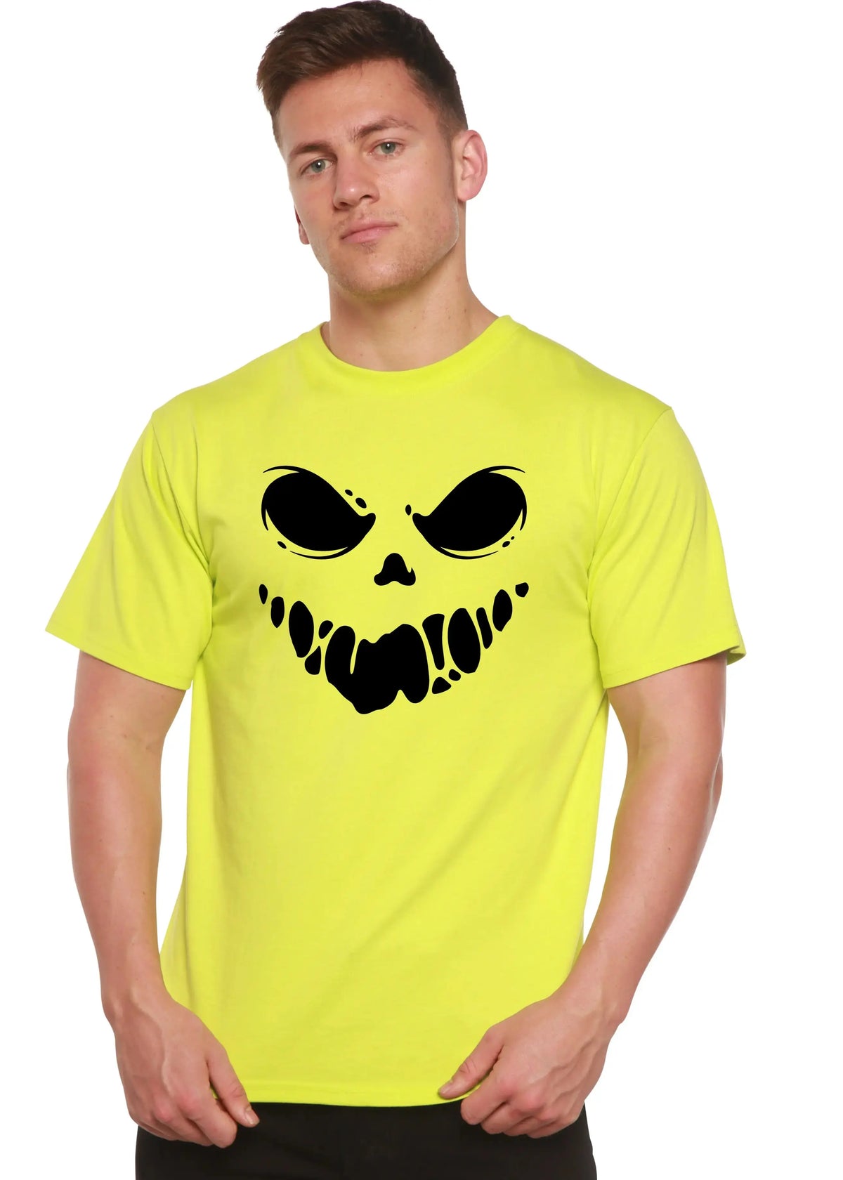 Halloween Boo Men's Bamboo Viscose/Organic Cotton Short Sleeve Graphic T-Shirt Spun Bamboo