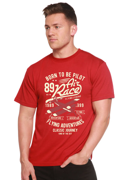 Born To Be Pilot Men's Bamboo Viscose/Organic Cotton Short Sleeve Graphic T-Shirt Spun Bamboo