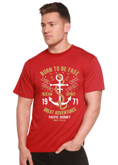Born To Be Free Men's Bamboo Viscose/Organic Cotton Short Sleeve Graphic T-Shirt Spun Bamboo