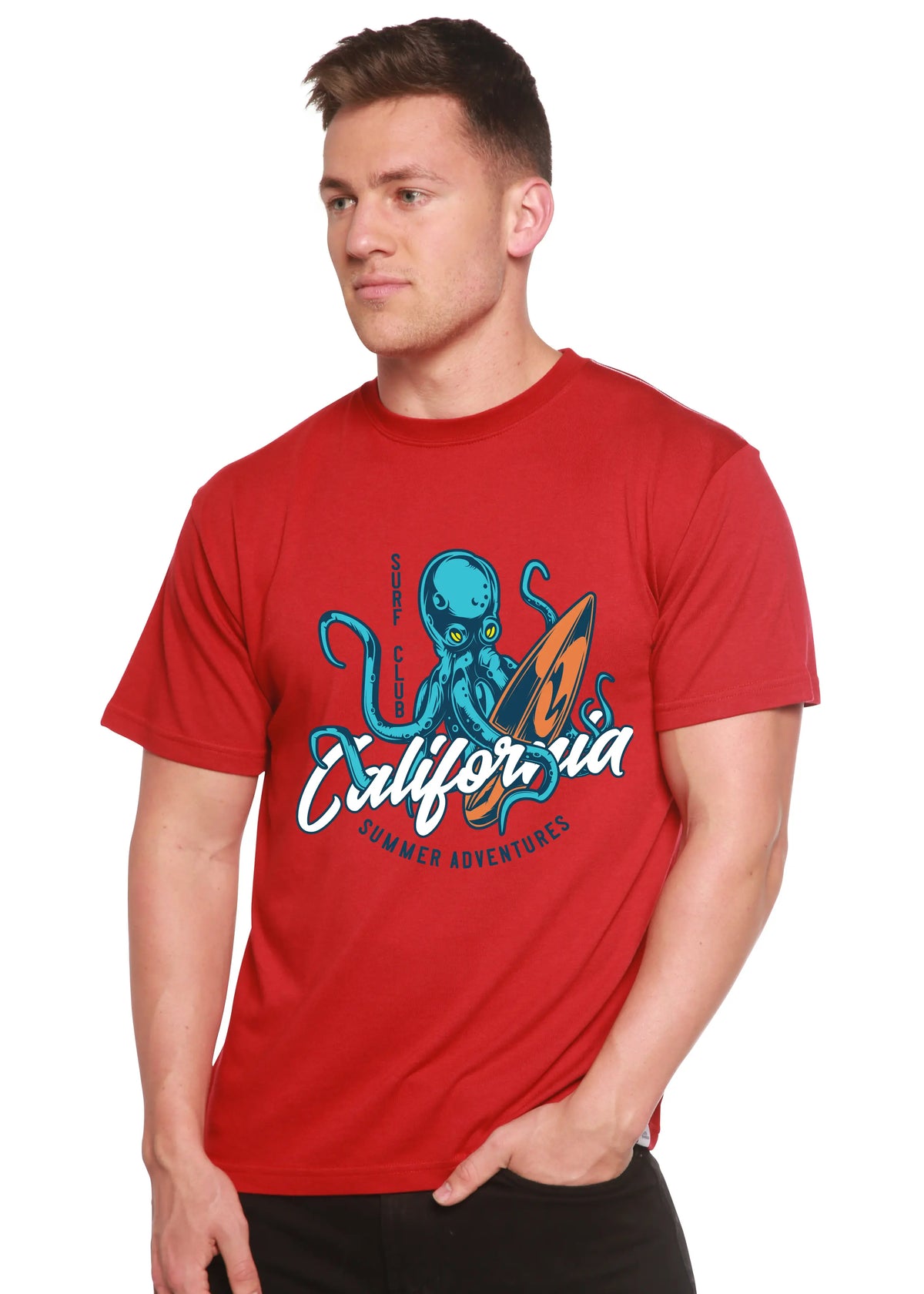 California Summer Adventures Men's Bamboo Viscose/Organic Cotton Short Sleeve Graphic T-Shirt Spun Bamboo