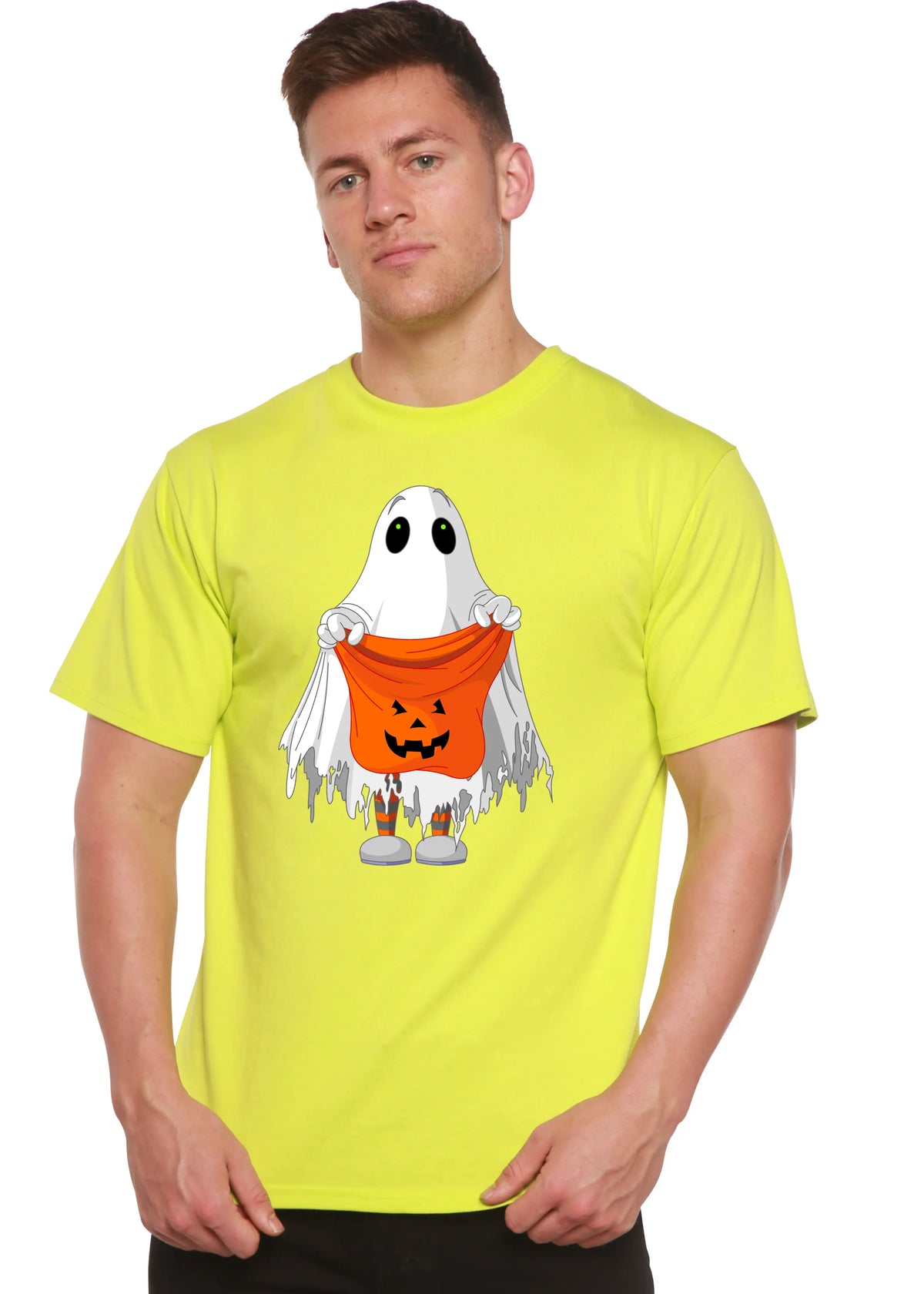 Boo Halloween Men's Bamboo Viscose/Organic Cotton Short Sleeve Graphic T-Shirt Spun Bamboo