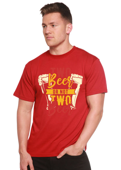 Two Beer Men's Bamboo Viscose/Organic Cotton Short Sleeve Graphic T-Shirt Spun Bamboo
