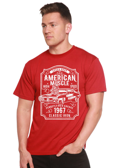 American Muscle Men's Bamboo Viscose/Organic Cotton Short Sleeve Graphic T-Shirt Spun Bamboo