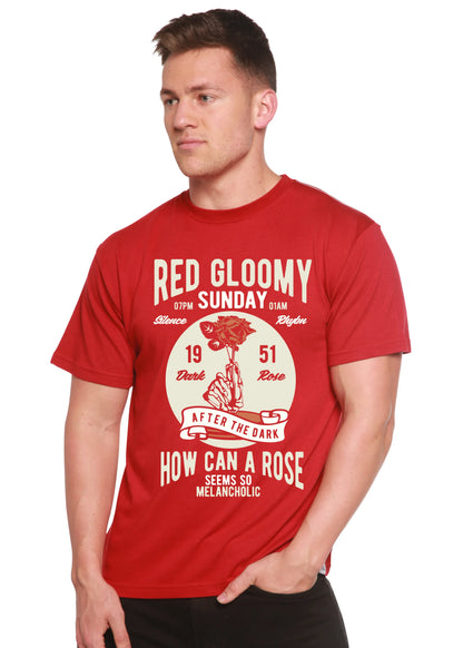 Red Gloomy Spun Bamboo® Men's Bamboo Viscose/Organic Cotton Short Sleeve Graphic T-Shirt Spun Bamboo