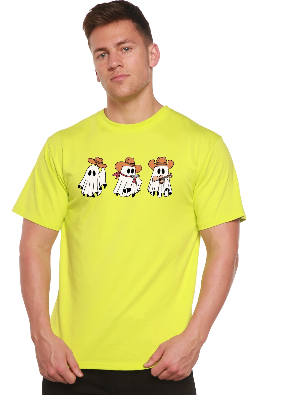 Cowboy Ghosts Unisex Bamboo Viscose/Organic Cotton Short Sleeve Graphic T-Shirt Spun Bamboo