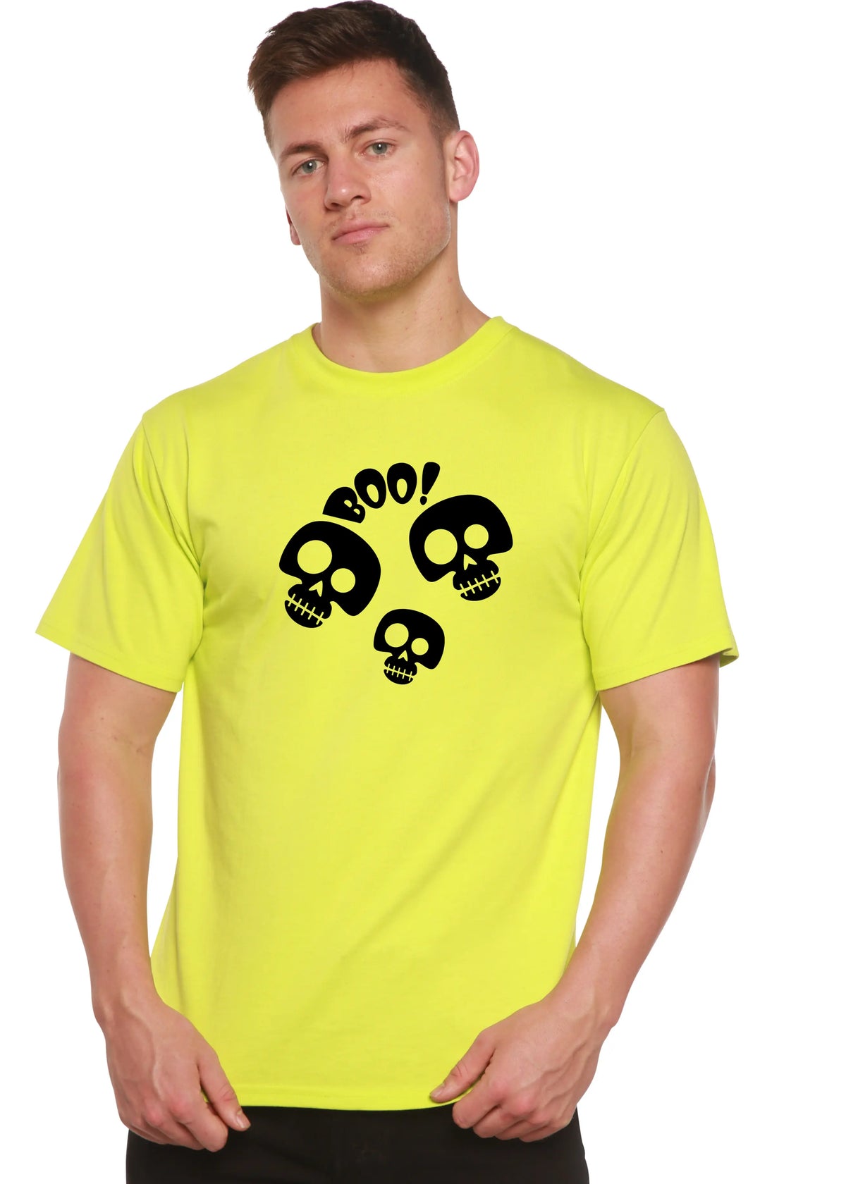 Halloween Boo Unisex Bamboo Viscose/Organic Cotton Short Sleeve Graphic T-Shirt Spun Bamboo