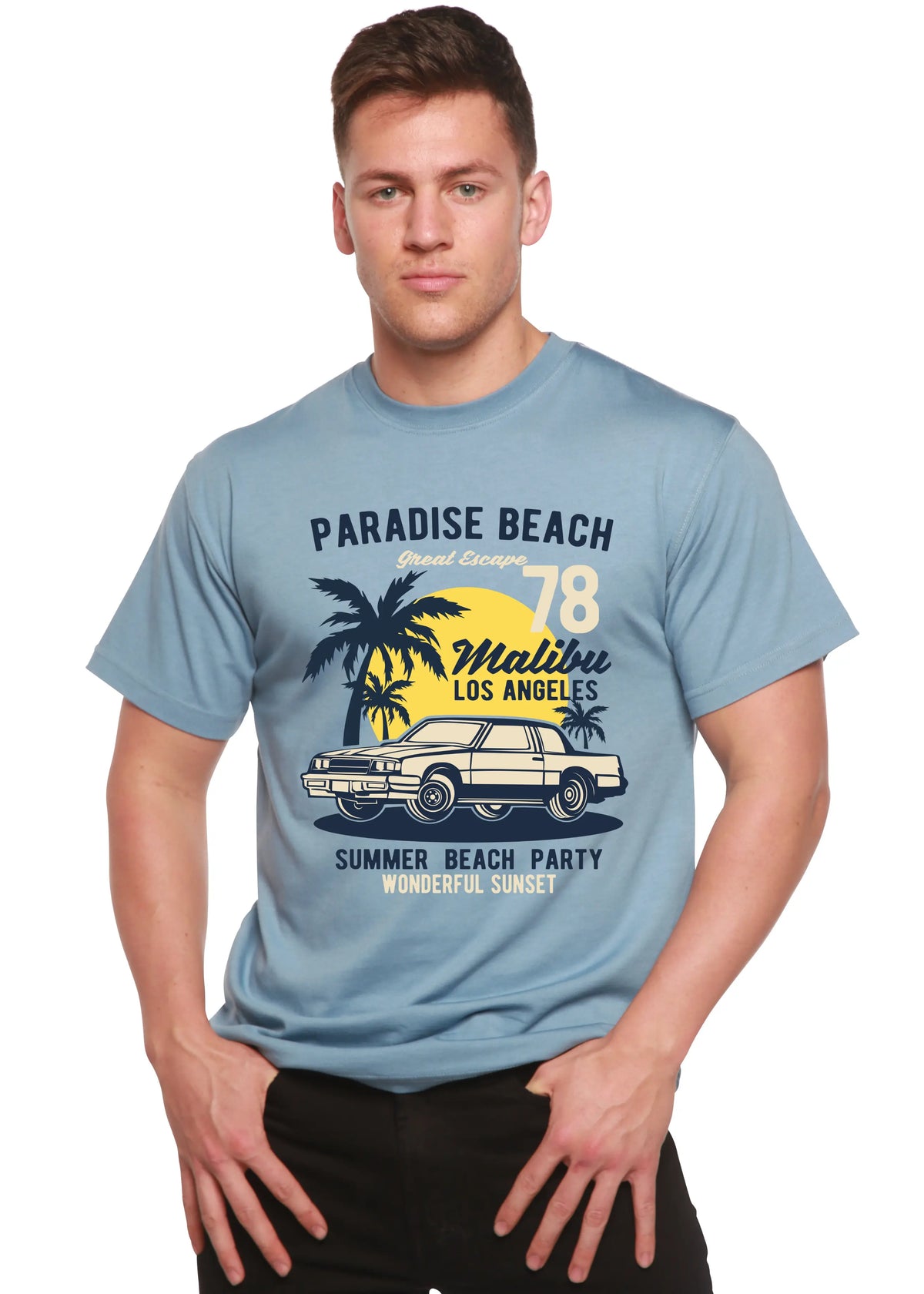 Paradise Beach Spun Bamboo® Men's Bamboo Viscose/Organic Cotton Short Sleeve Graphic T-Shirt Spun Bamboo