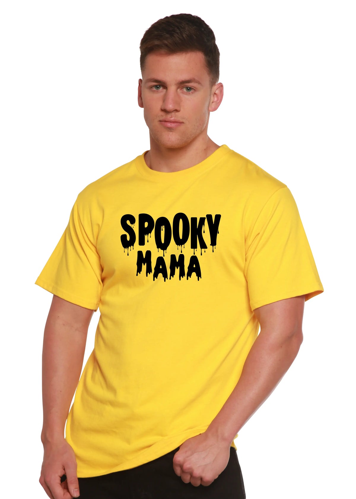 Spooky Mama Halloween Men's Bamboo Viscose/Organic Cotton Short Sleeve Graphic T-Shirt Spun Bamboo