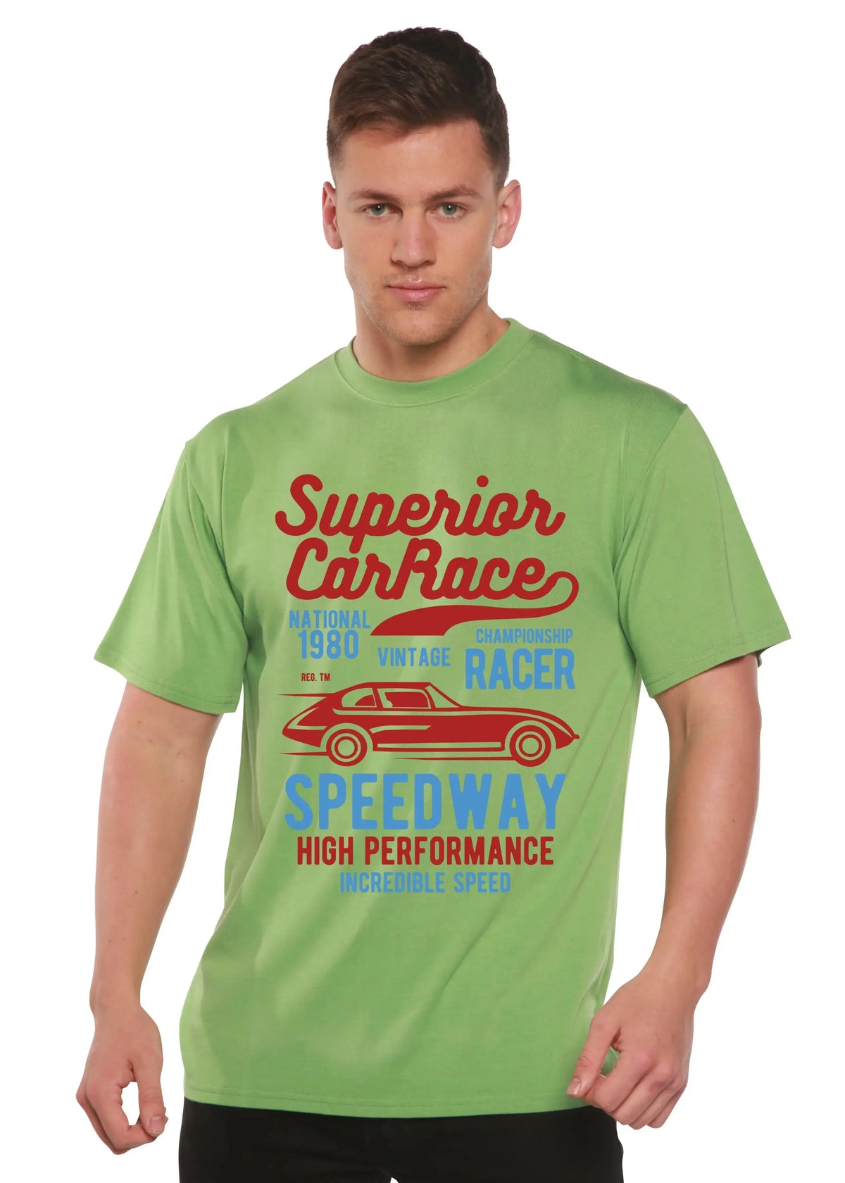 Superior Car Spun Bamboo® Men's Bamboo Viscose/Organic Cotton Short Sleeve Graphic T-Shirt Spun Bamboo