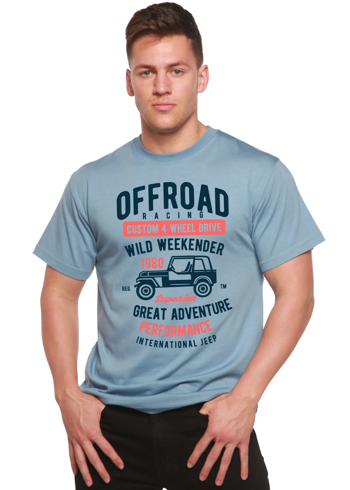Off Road Racing Spun Bamboo® Men's Bamboo Viscose/Organic Cotton Short Sleeve Graphic T-Shirt Spun Bamboo