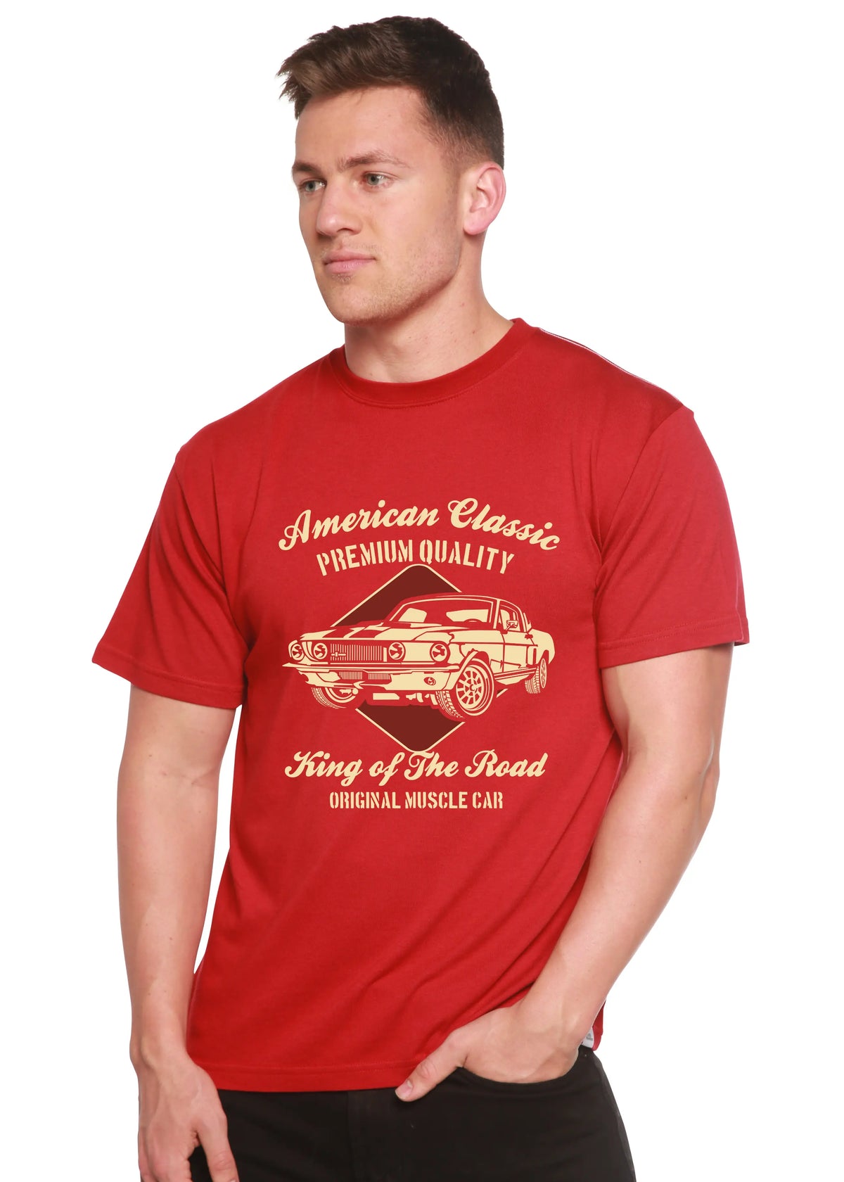 American Classic Men's Bamboo Viscose/Organic Cotton Short Sleeve Graphic T-Shirt Spun Bamboo