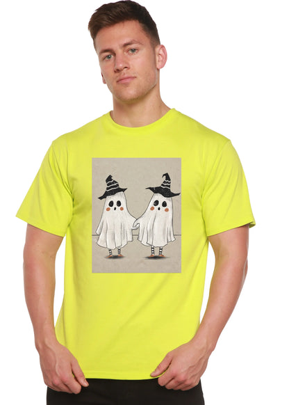 Cute Ghost Men's Bamboo Viscose/Organic Cotton Short Sleeve Graphic T-Shirt Spun Bamboo