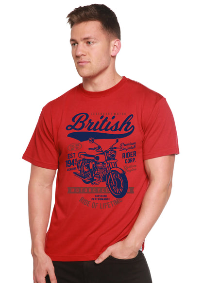 British Motorcycle Men's Bamboo Viscose/Organic Cotton Short Sleeve Graphic T-Shirt Spun Bamboo