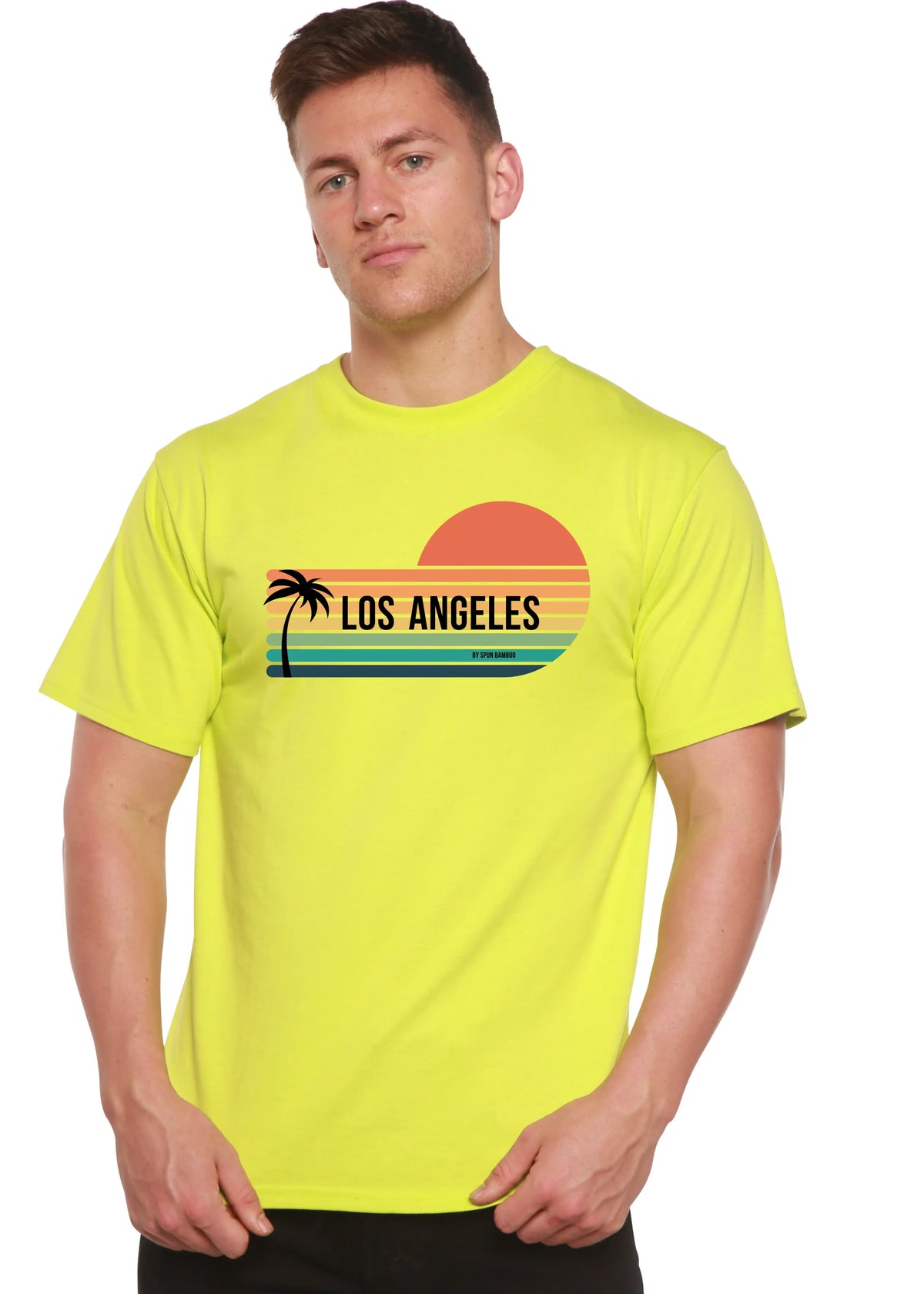 Los Angeles Spun Bamboo Unisex Bamboo Viscose/Organic Cotton Short Sleeve Graphic T-Shirt Spun Bamboo