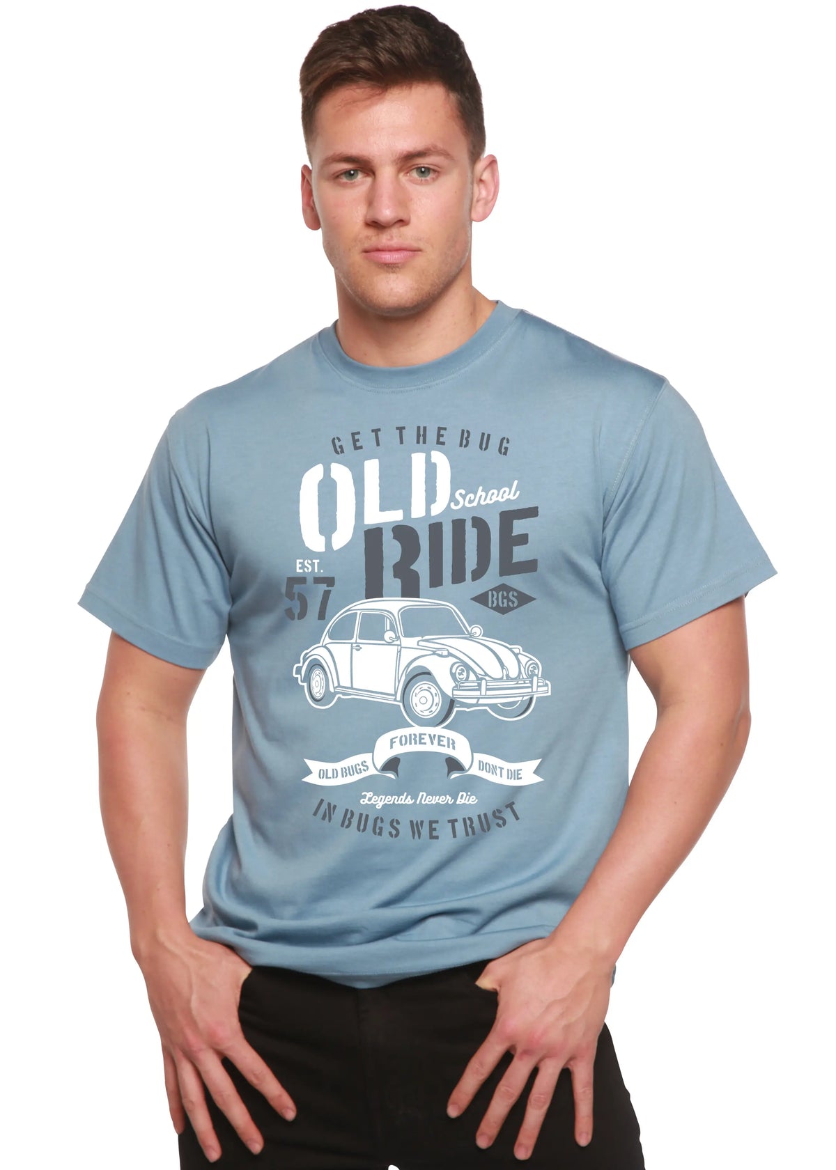 Old School Ride Spun Bamboo® Men's Bamboo Viscose/Organic Cotton Short Sleeve Graphic T-Shirt Spun Bamboo