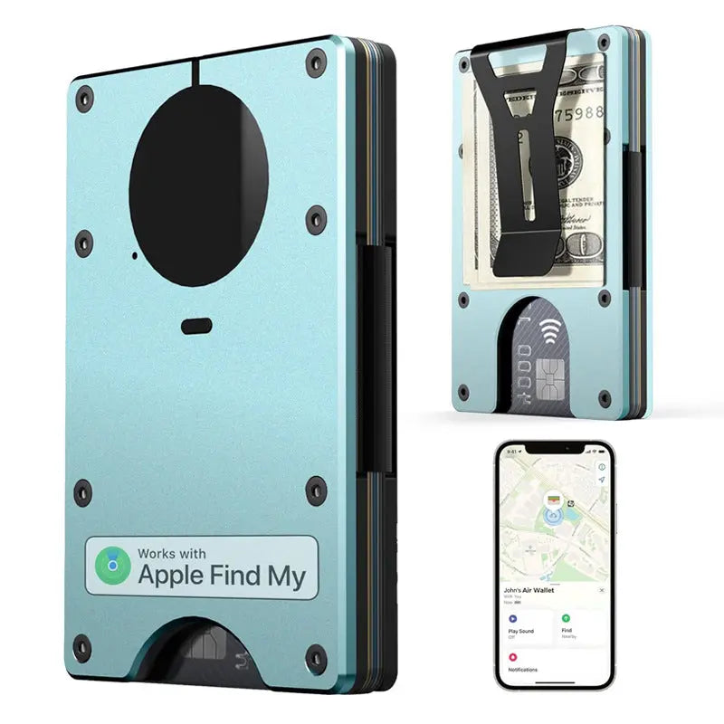 Minimalist AirTag Wallet – Slim Aluminum RFID Blocking Card Holder Sarah Express