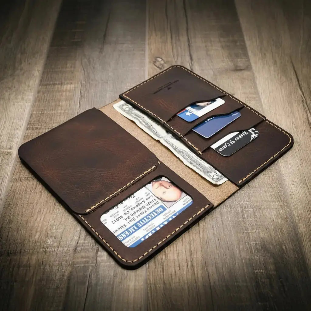 Badge Long Wallet Bull Sheath Leather