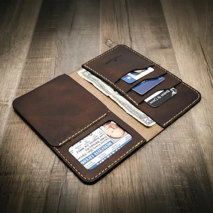Badge Long Wallet Bull Sheath Leather