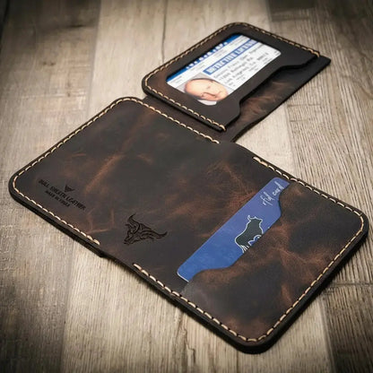 Minimalist Badge Wallet Bull Sheath Leather