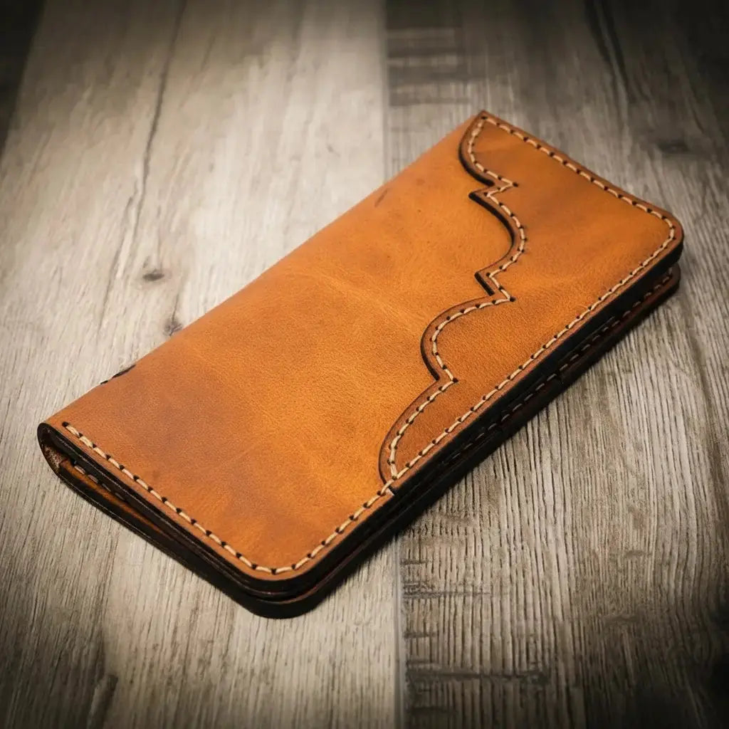 Western Long Wallet Bull Sheath Leather