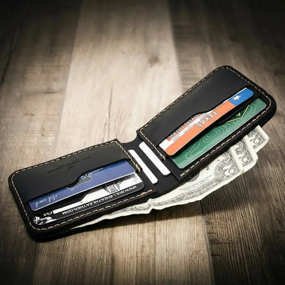 Western Bifold Wallet Bull Sheath Leather
