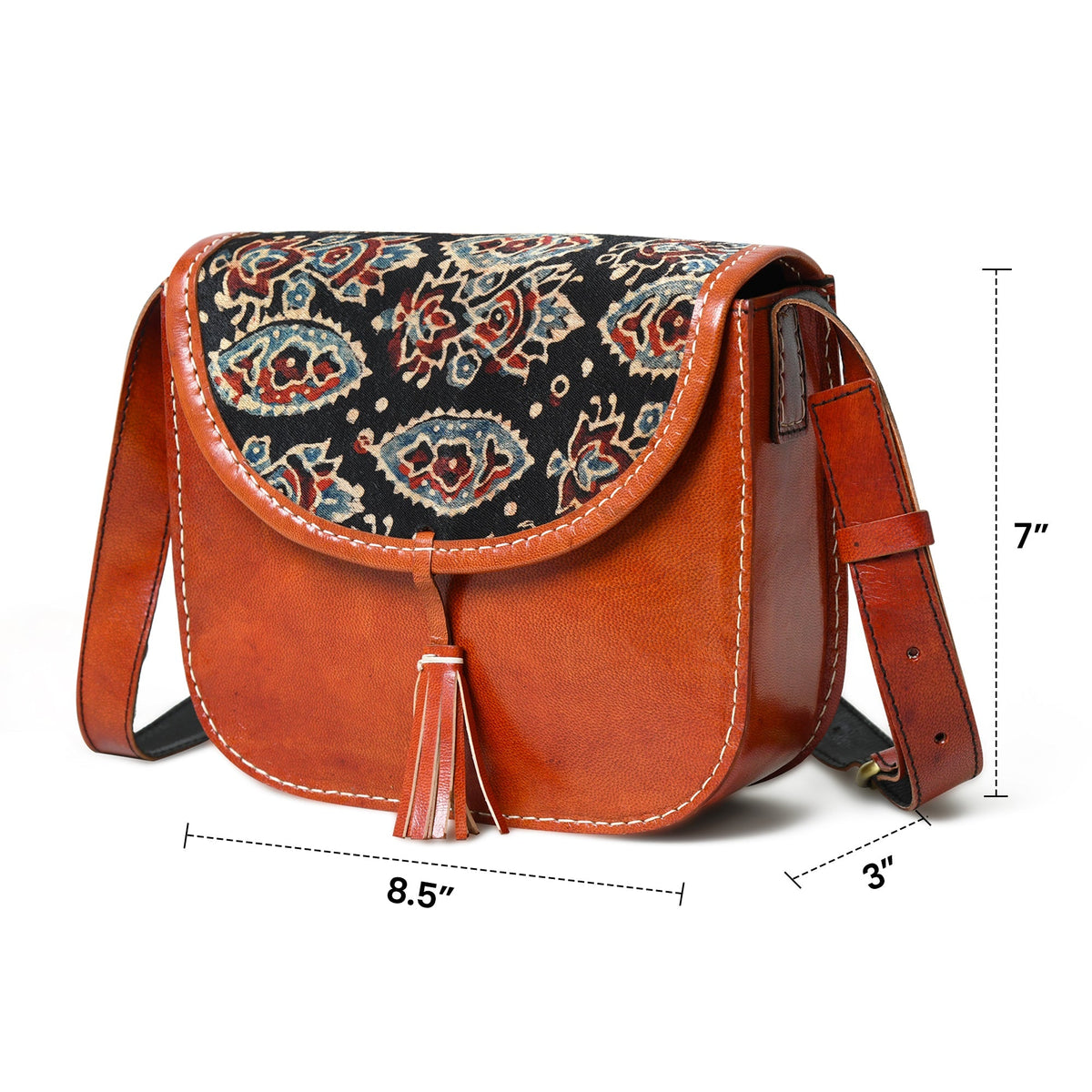 Astounding Ajrakh Ethnic Satchel Classy Leather Bags