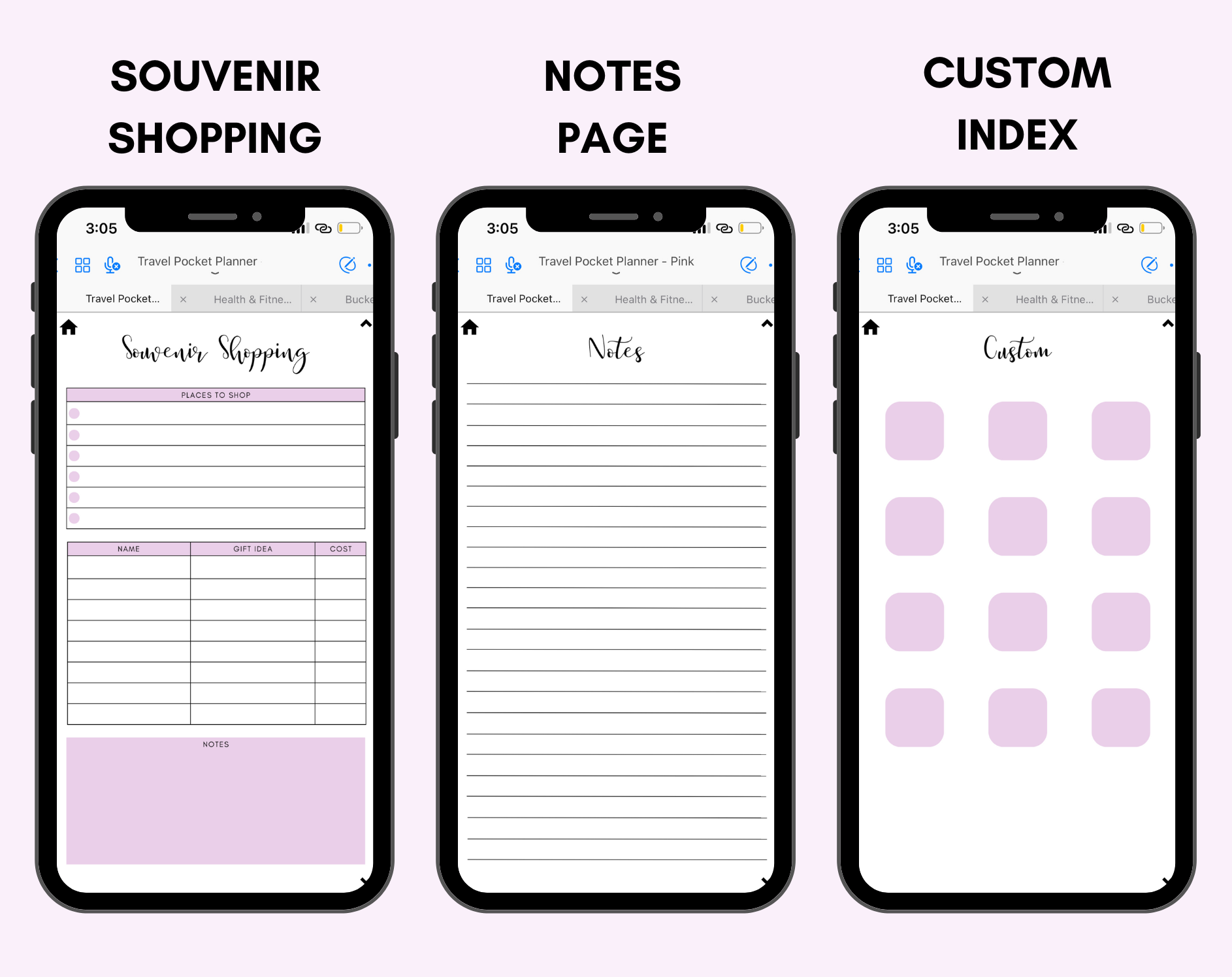 Digital Travel Phone Planner Purple Jessica Autumn