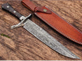 Custom Handmade Feather Pattern Damascus Bowie Knife Damascus Knife Store