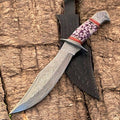 Custom Handmade Damascus Bowie Knife – 15” with Resin Handle Damascus Knife Store