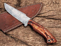 Handmade Damascus Steel Skinning Knife with Wood Handle Damascus Knife Store