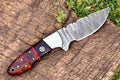 Handmade Damascus Hunting Knife – 8" with Wood Handle Damascus Knife Store