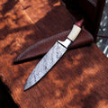 Handmade Damascus Chef Knife – 10" with Bone & Wood Handle Damascus Knife Store