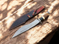 Handmade Damascus Bowie Knife with Antler Horn Handle Damascus Knife Store