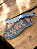 Handmade Cowboy Knife – Damascus Steel & Resin Handle Damascus Knife Store