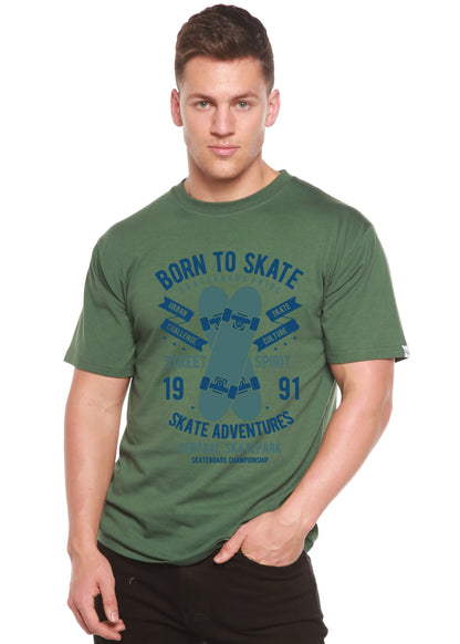 Born To Skate Men's Bamboo Viscose/Organic Cotton Short Sleeve Graphic T-Shirt Spun Bamboo