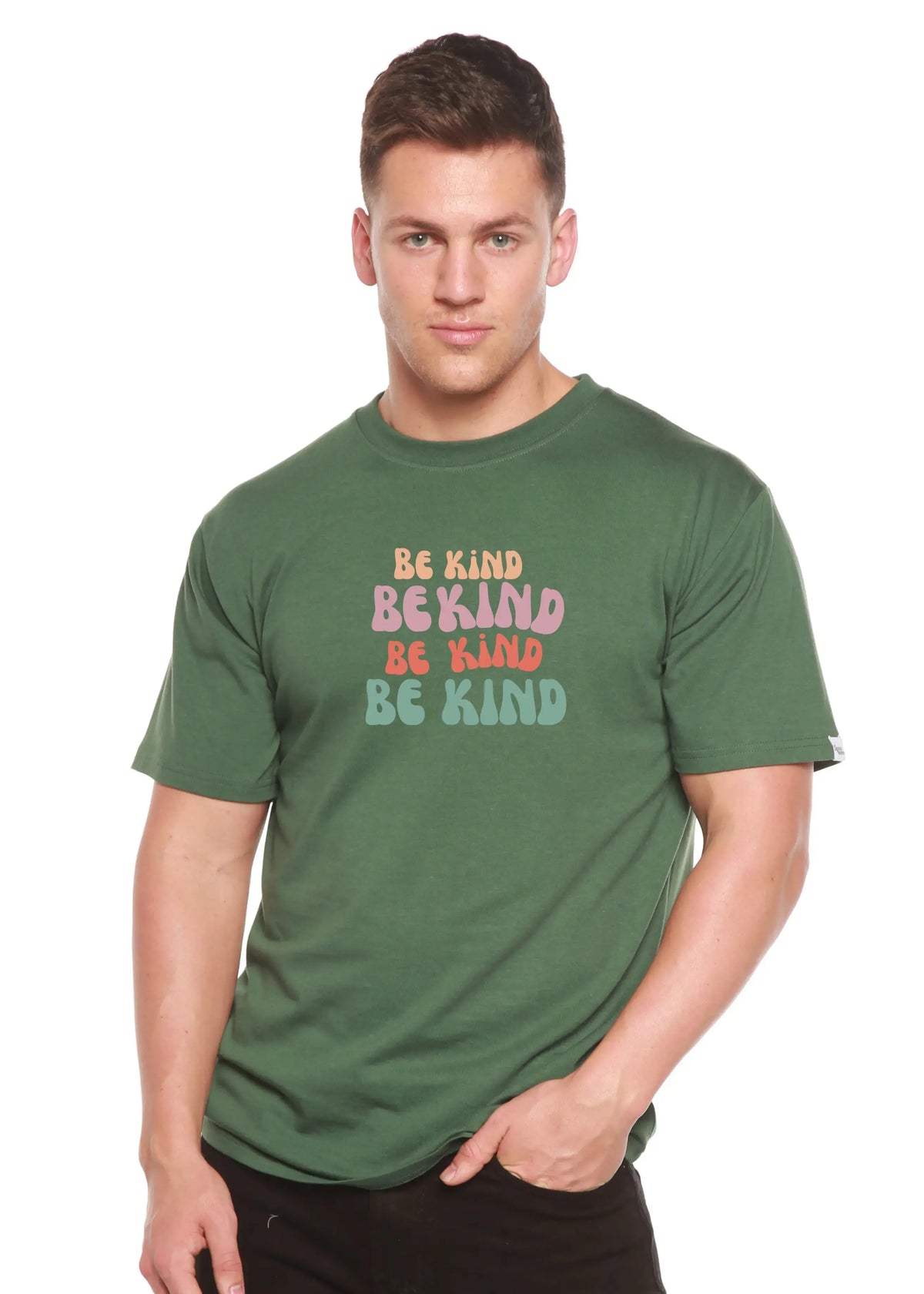 Be Kind Men's Bamboo Viscose/Organic Cotton Short Sleeve Graphic T-Shirt Spun Bamboo