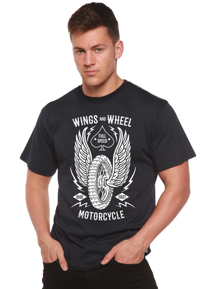Wings And Wheel Spun Bamboo® Men's Bamboo Viscose/Organic Cotton Short Sleeve Graphic T-Shirt Spun Bamboo