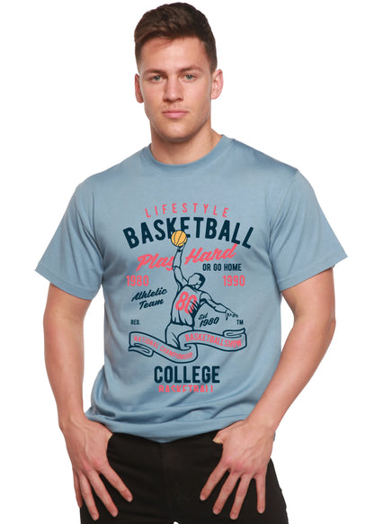 Life Style Basketball Men's Bamboo Viscose/Organic Cotton Short Sleeve Graphic T-Shirt Spun Bamboo