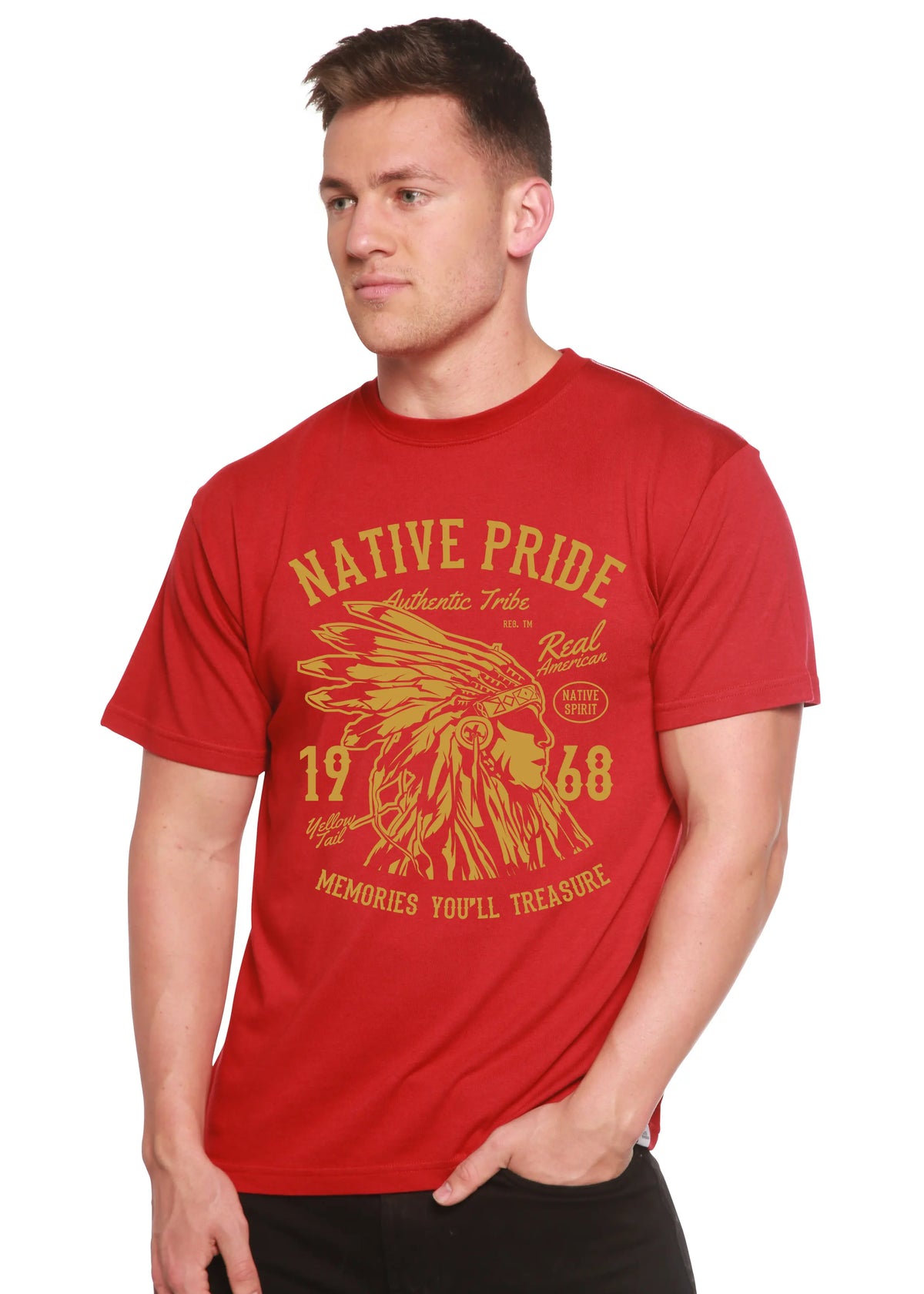 Native Pride Spun Bamboo® Men's Bamboo Viscose/Organic Cotton Short Sleeve Graphic T-Shirt Spun Bamboo