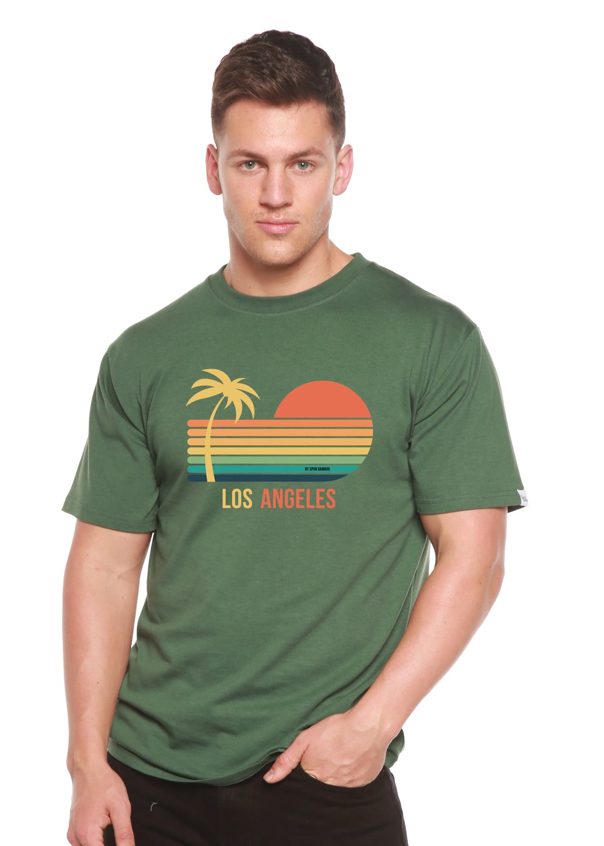 Los Angeles Unisex Bamboo Viscose/Organic Cotton Short Sleeve Graphic T-Shirt Spun Bamboo