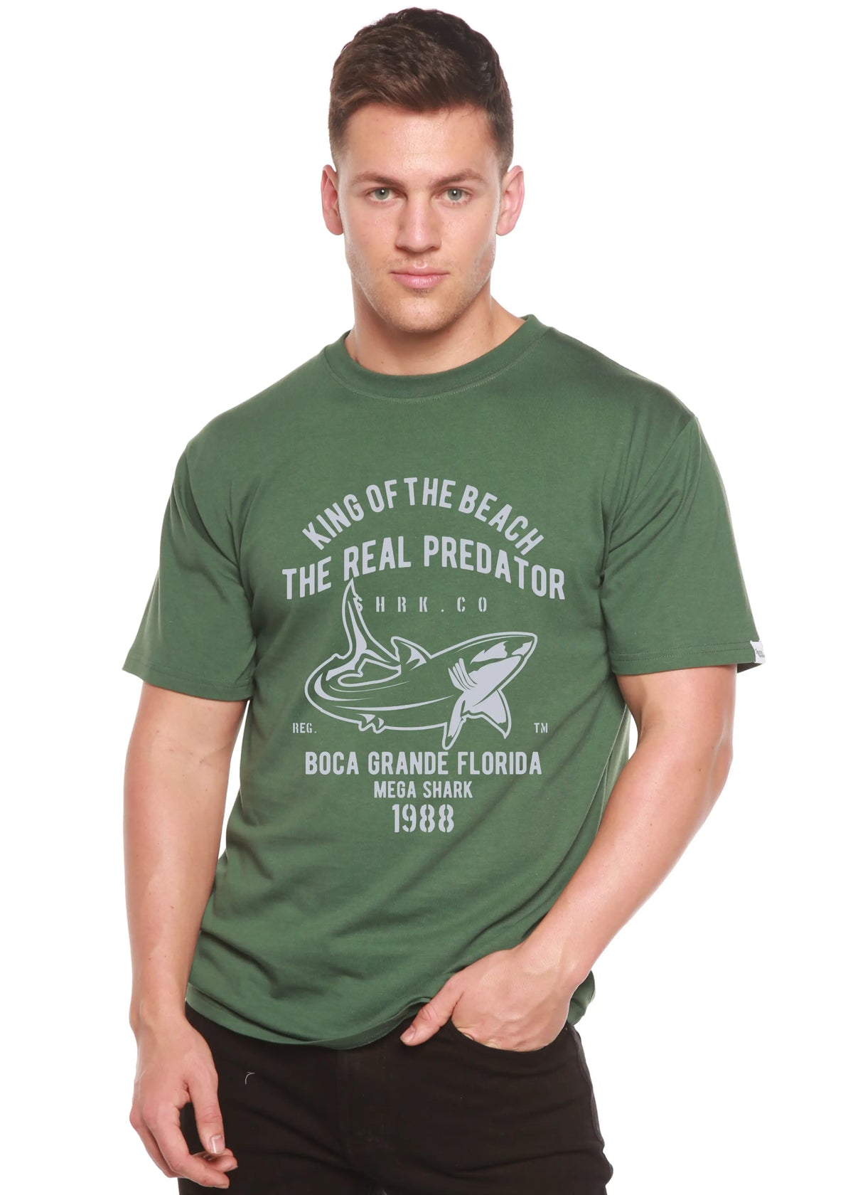 Shark Real Spun Bamboo® Men's Bamboo Viscose/Organic Cotton Short Sleeve Graphic T-Shirt Spun Bamboo
