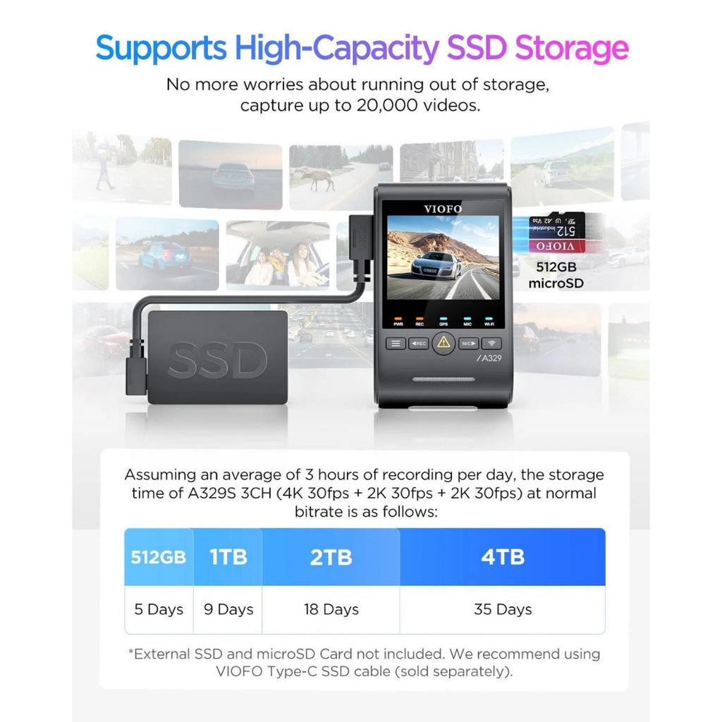 VIOFO A329S 3CH 4K Front + 2K Rear + 2K Interior Sony STARVIS 2 Dash Cam BlackboxMyCar