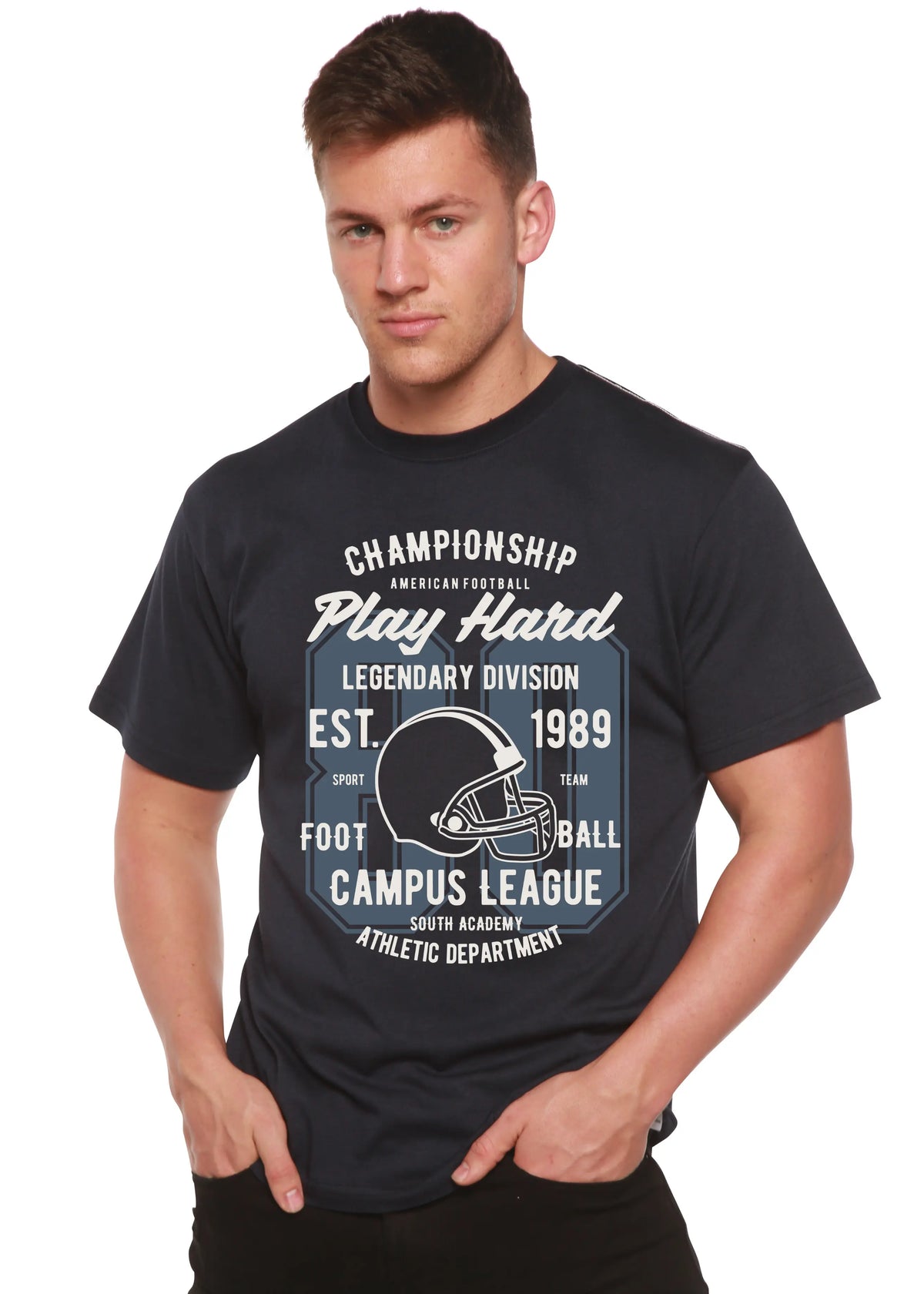 Play Hard Spun Bamboo® Men's Bamboo Viscose/Organic Cotton Short Sleeve Graphic T-Shirt Spun Bamboo