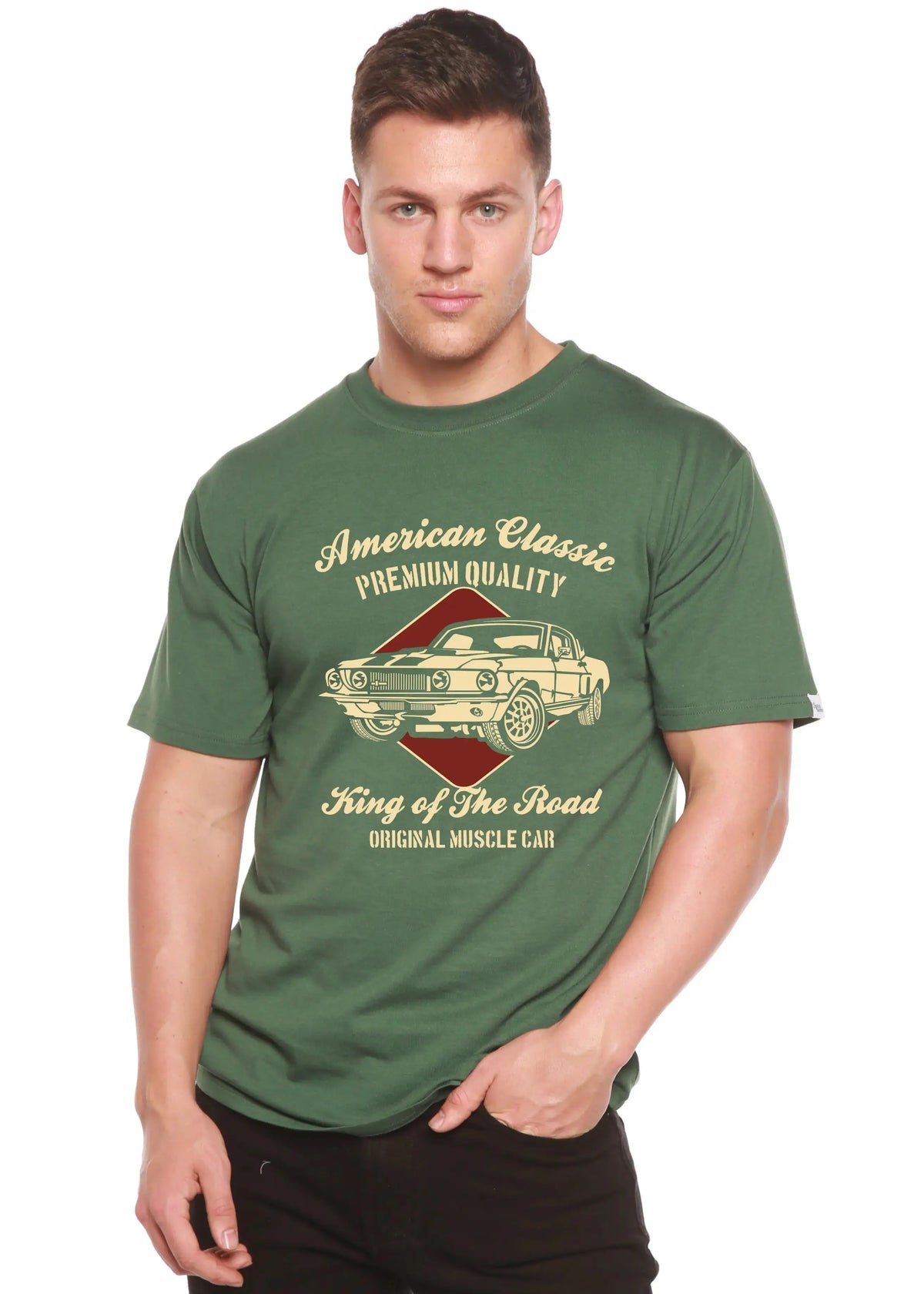 American Classic Men's Bamboo Viscose/Organic Cotton Short Sleeve Graphic T-Shirt Spun Bamboo