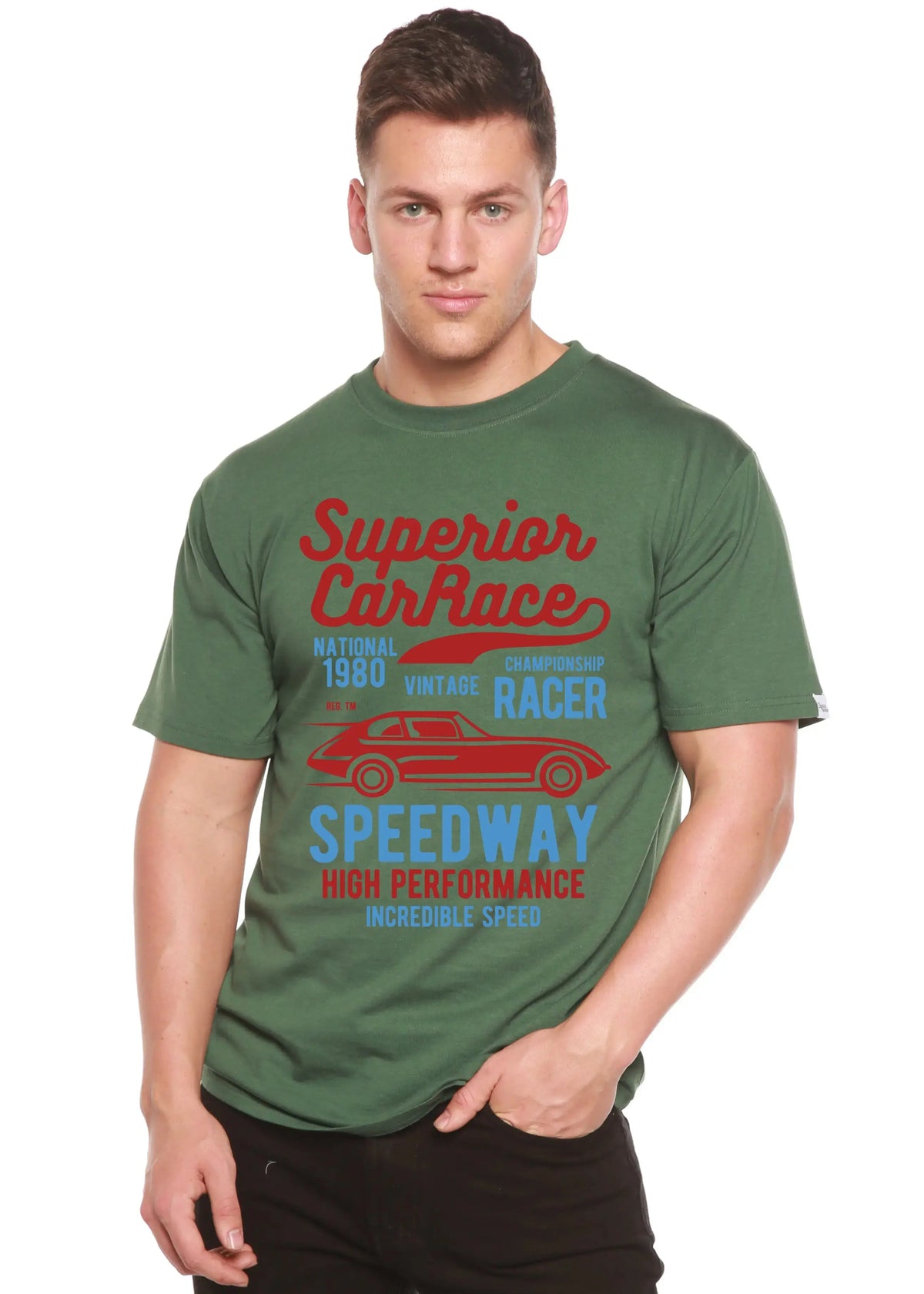 Superior Car Spun Bamboo® Men's Bamboo Viscose/Organic Cotton Short Sleeve Graphic T-Shirt Spun Bamboo