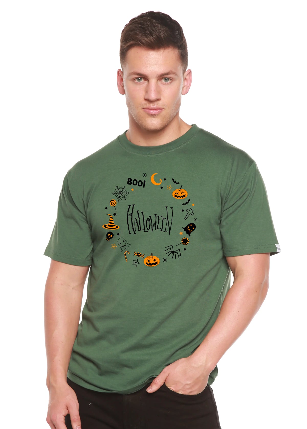 Bool Halloween Men's Bamboo Viscose/Organic Cotton Short Sleeve Graphic T-Shirt Spun Bamboo