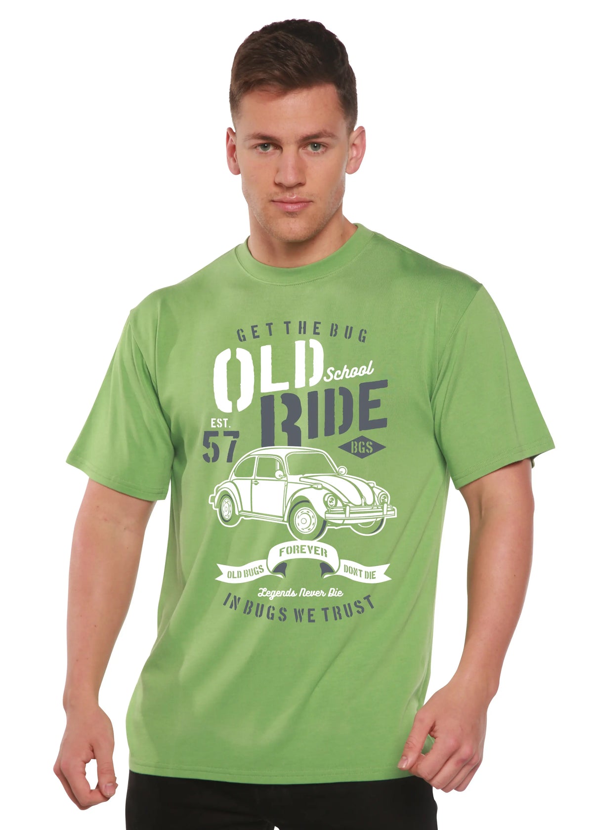 Old School Ride Spun Bamboo® Men's Bamboo Viscose/Organic Cotton Short Sleeve Graphic T-Shirt Spun Bamboo