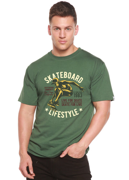 Skateboard Lifestyle Men's Bamboo Viscose/Organic Cotton Short Sleeve Graphic T-Shirt Spun Bamboo